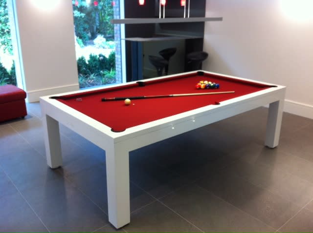 Billiards Montfort Lewis White Gloss with Red Cloth